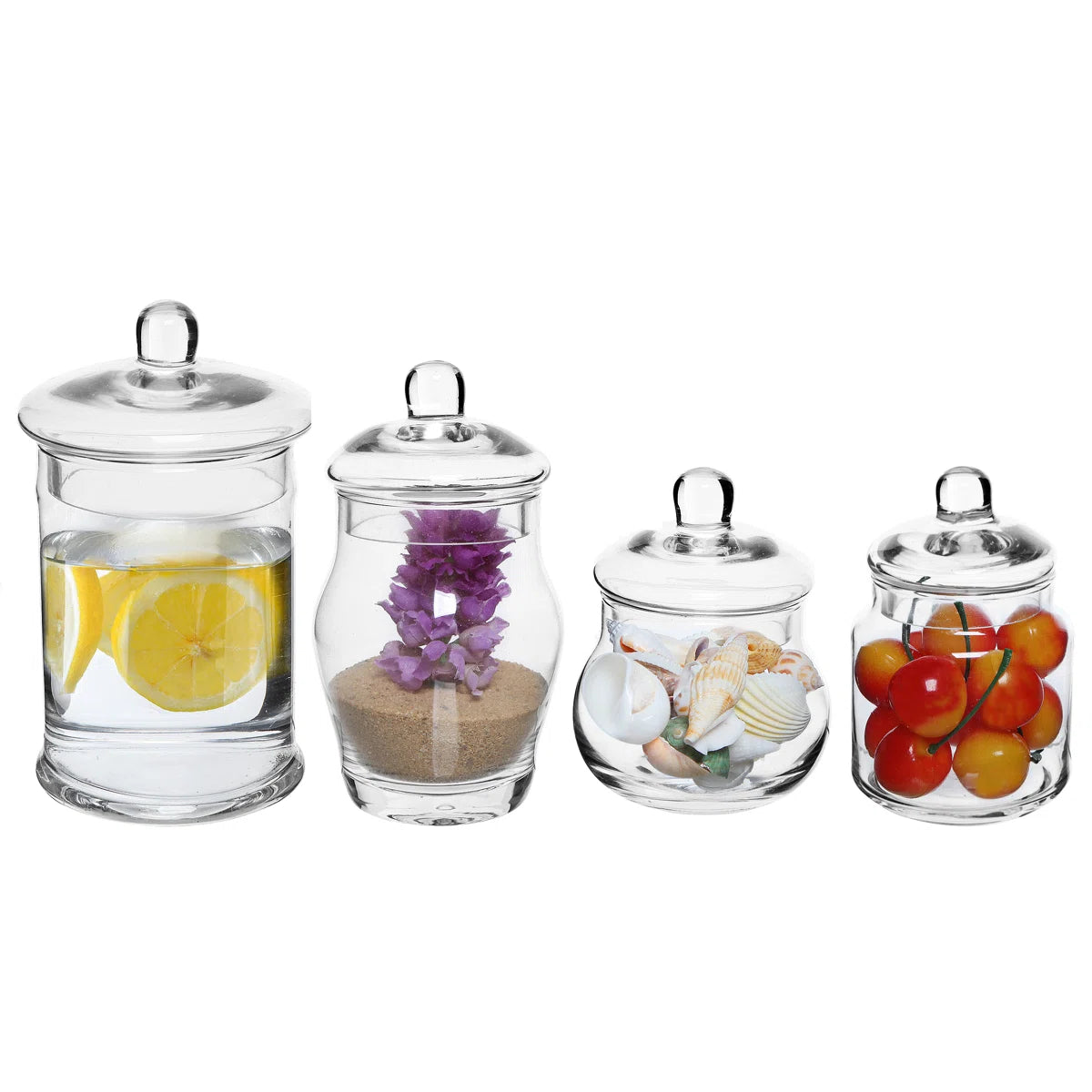 Zumra Glass 4 Piece Bathroom Storage Container Set