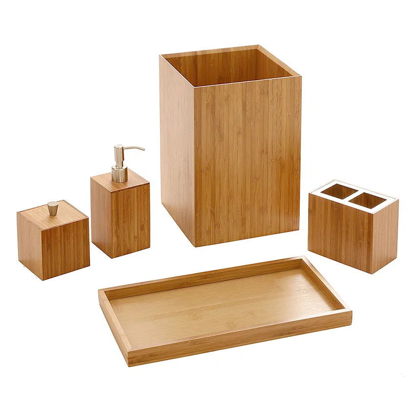 Bamboo 5-Piece Bathroom Accessory Set