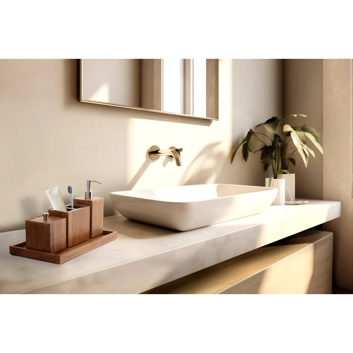 Bamboo 5-Piece Bathroom Accessory Set