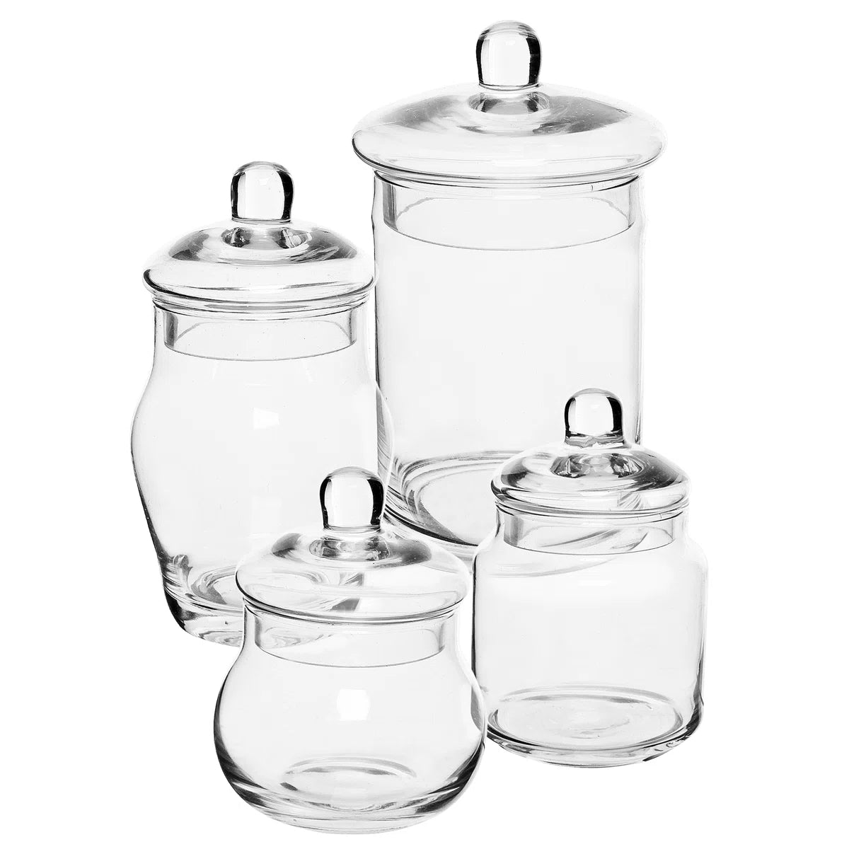 Zumra Glass 4 Piece Bathroom Storage Container Set