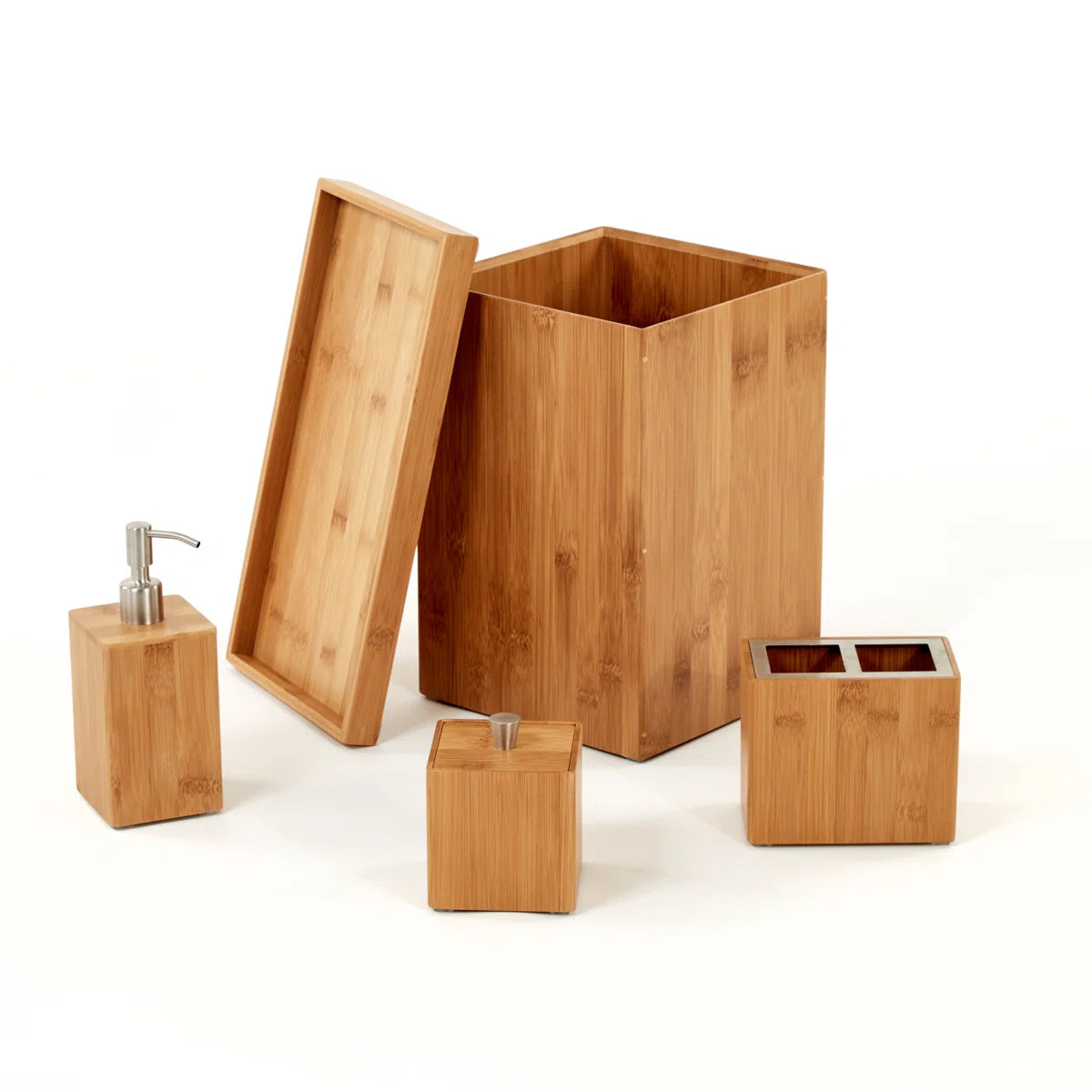 Bamboo 5-Piece Bathroom Accessory Set