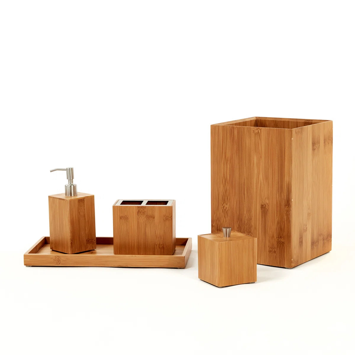 Bamboo 5-Piece Bathroom Accessory Set